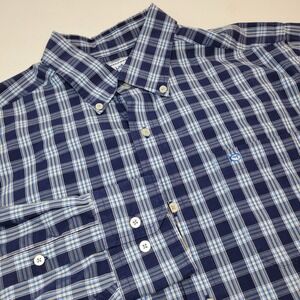 Southern Tide Men's Classic Fit Button-Down Dress Shirt Medium Blue Plaid‎